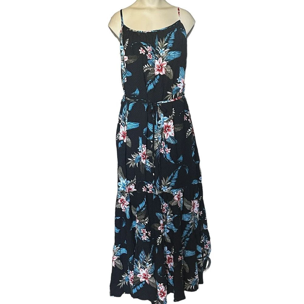 City Chic Azores Botanica Maxi Dress Women's S/16 Floral Flowing Pockets NWT‎